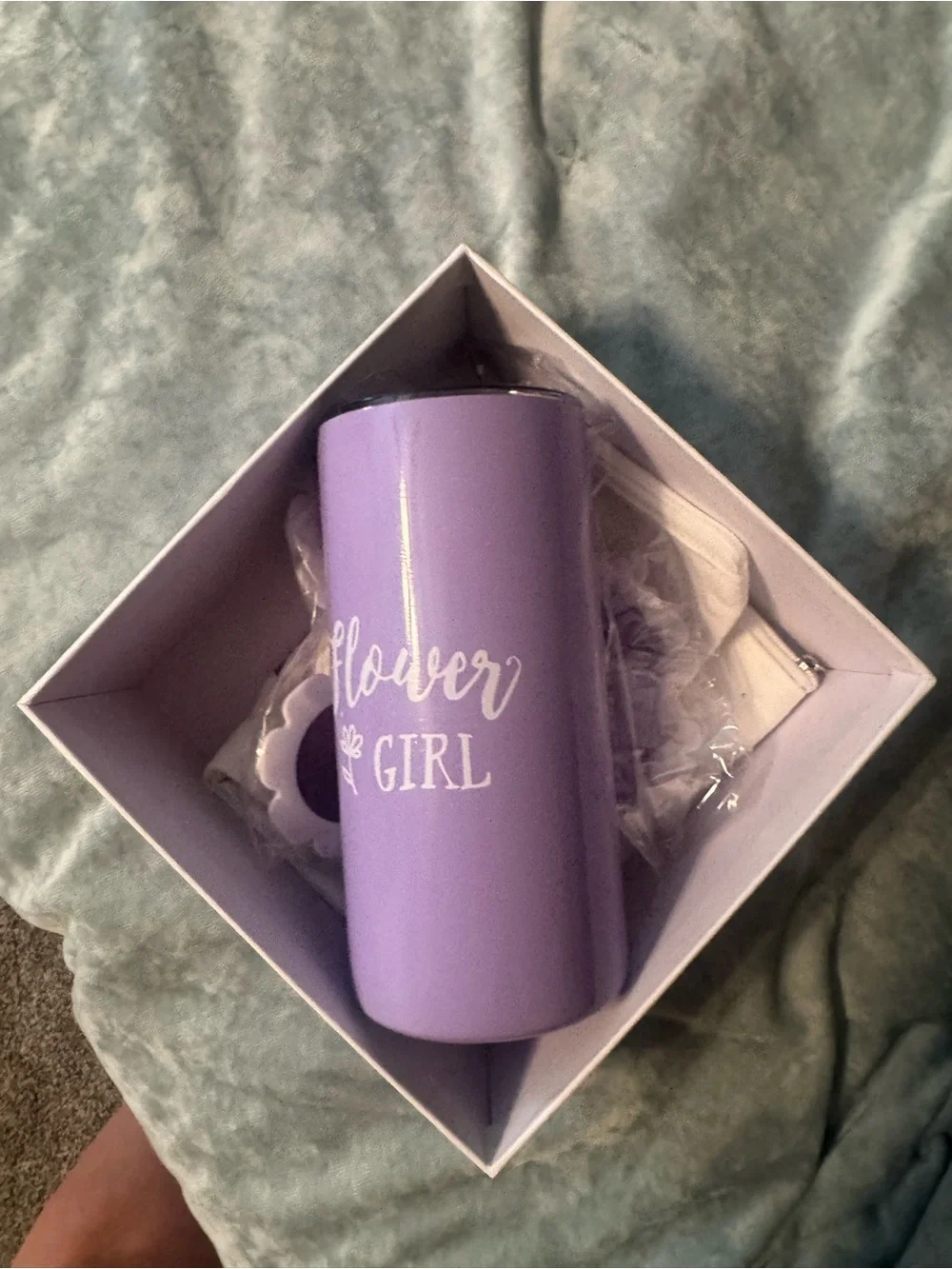Flower Girl Lilac Accessory Gift Set Pouch & Tumbler